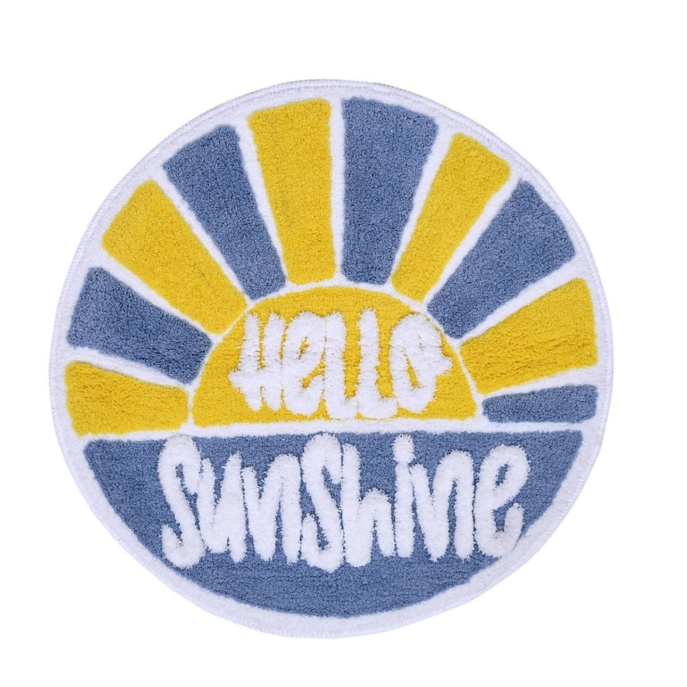 Nature Step NWT Hello Sumshine Tufted Round Non-slip Bath Mat 24"